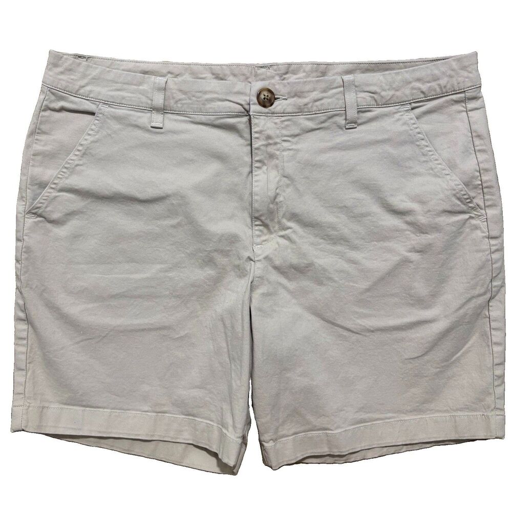 Chubbies Khakinators Shorts Men’s Sz 35 Beige 7" Flat Front Stretch Chino Khaki